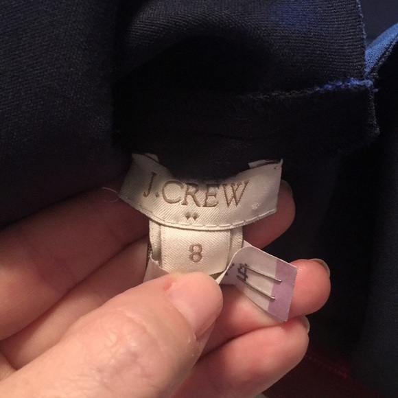 J CREW Navy Sheath Dress. Scallop neck and hemline - Picture 4 of 5